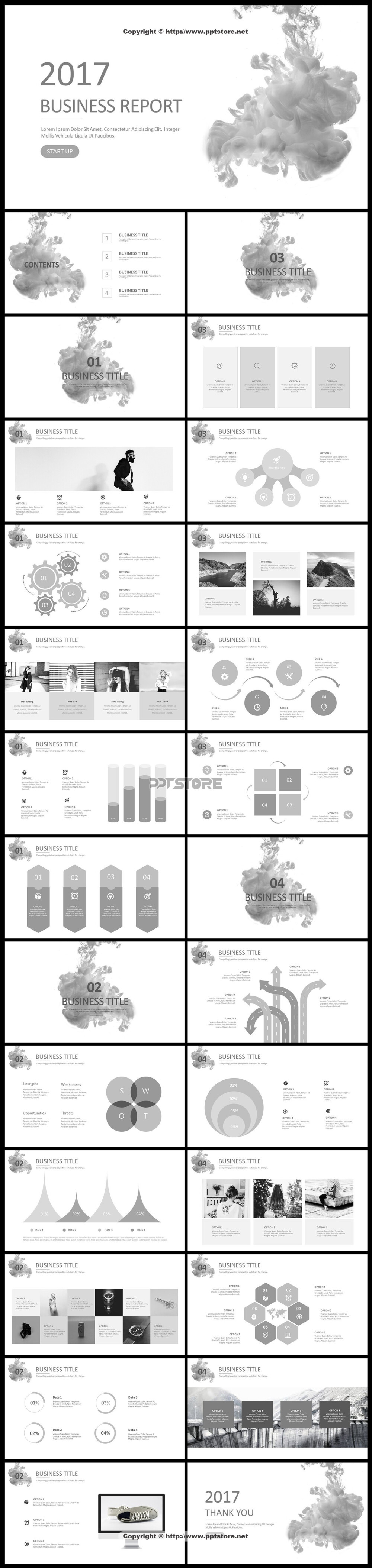 经典创意灰白现代商务模板