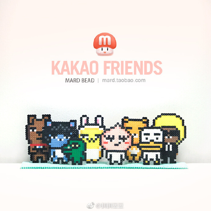 【Kakao Friends】Kakao拼豆版 看你们都没有很积极返图 那M菌就自己做咯 顺带格子版图纸一起奉上#拼拼豆豆# ​​​​