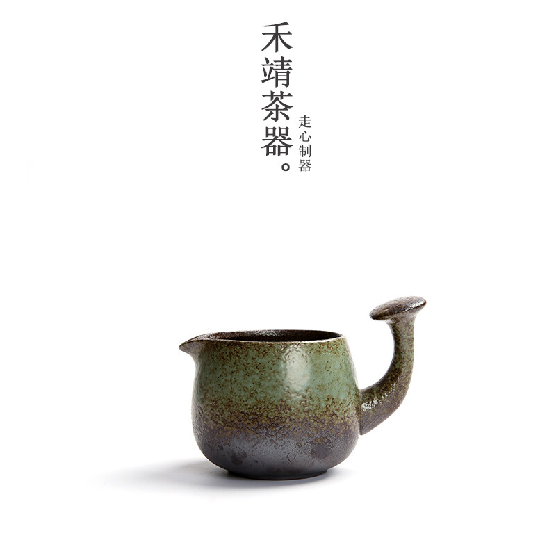 柴烧公道杯粗陶茶具侧把陶瓷公杯茶具配件功夫茶具分茶器窑变茶海