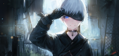 NieR：Automata 尼尔：机械纪元 9S 绘师：Danhu 本作品pixiv id=63216248