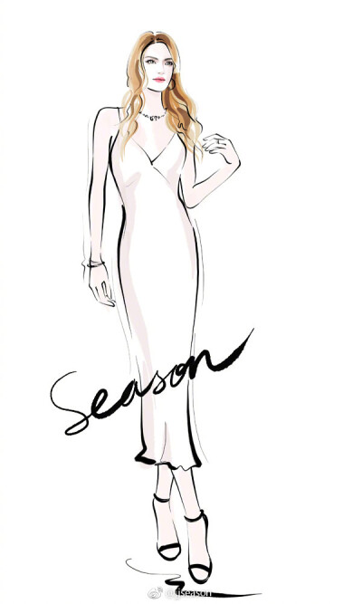 #jjseason插画# #欧美明星插画# ----- #Lily Donaldson# - The Naked Heart Foundation Fabulous Fund Fair, Roundhouse in London - February 21st 2017 ​​​​