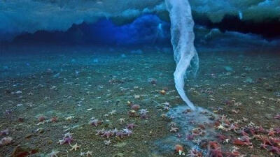 神奇的大自然
brinicle，这是一种奇特的海底“死亡之冰”。下沉到海底的卤水如此之冷，乃至让其周围的一切海水都在瞬间内结成了冰滩 。从而杀死海底的生物。