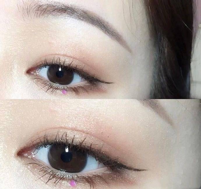 眼妆。
温柔系淡妆