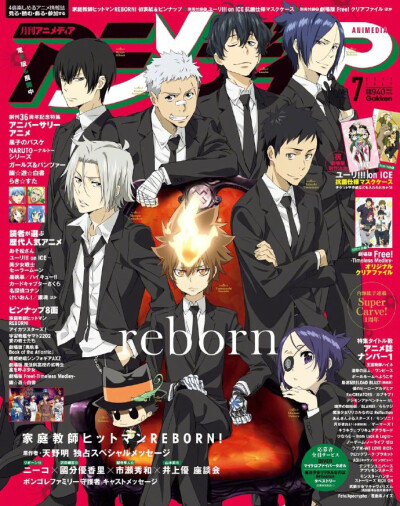 家庭教师 HITMAN REBORN! Animedia 2017年7月号封面 原画：落合瞳 监修：田中将贺 ​​​​