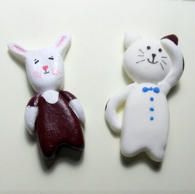 黏土兔子和猫