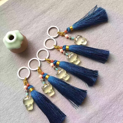 天然黄水晶钥匙扣 #微信TCX_SHUIJING888#只售天然水晶蜜蜡珠宝首饰