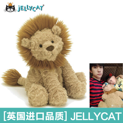 英国进口jellycat波浪毛系列柔软波浪毛狮子淡褐色柔软毛绒公仔