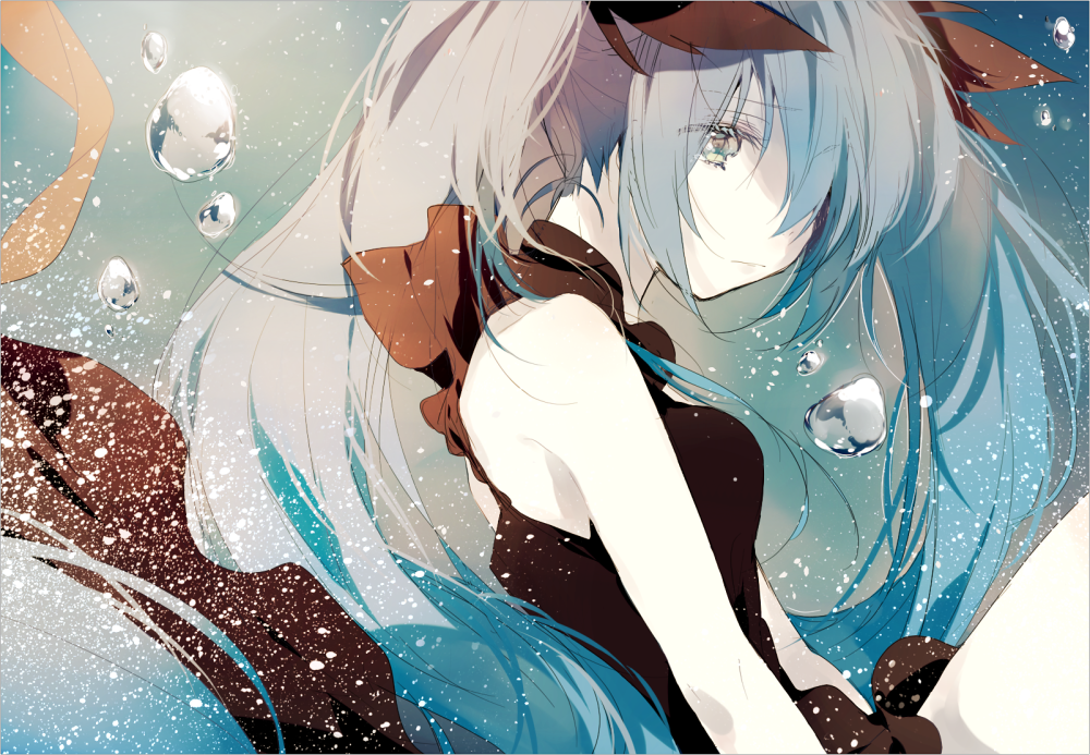 曲绘：深海少女 初音未来 绘师：沙頼 本作品pixiv id= 63243231