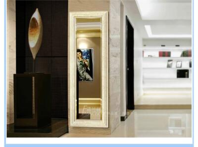 欧式简约 全身镜试衣镜 仿大理石边框 欧式壁挂悬挂穿衣镜