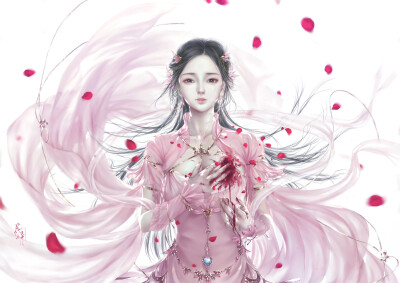 剑叁#八周年#同人插画大赛 雪河七秀· 惊情 绘师：花绛