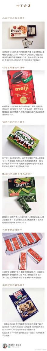 【50款饼干合集】
整理了吃过的50种饼干 有各个地区各个口味的 有好吃的不好吃的 个人口味仅供参考
cr.倩倩是个蘑菇酱