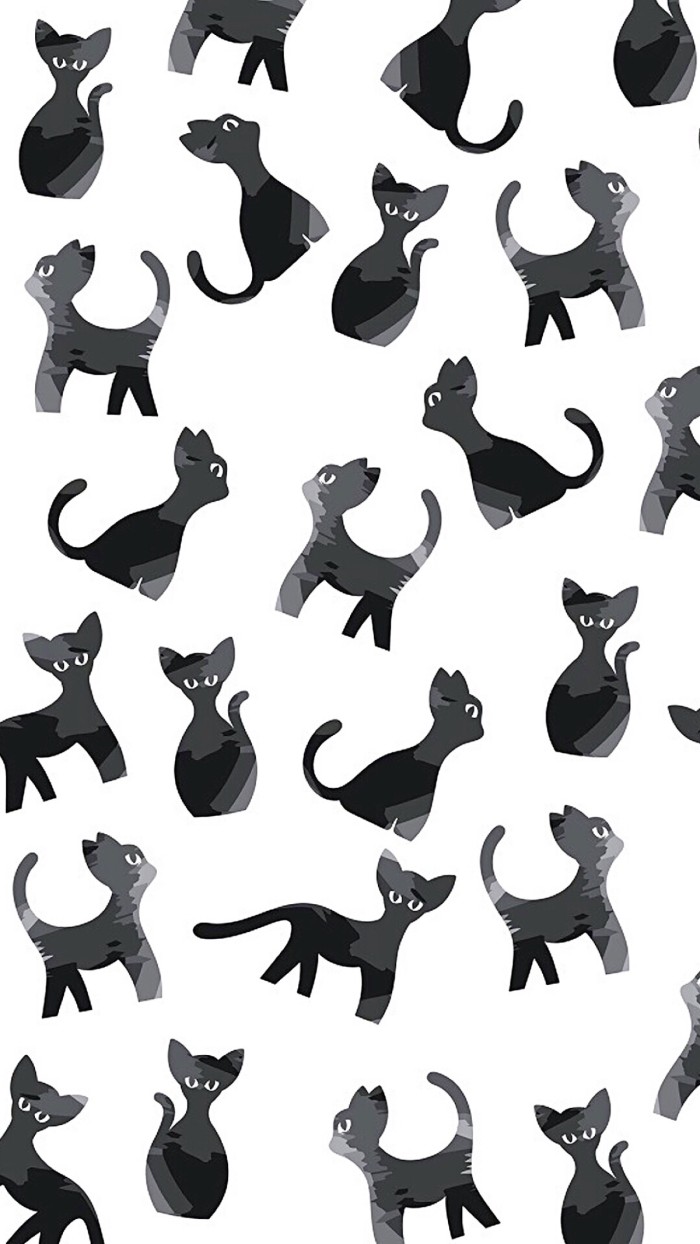 猫咪黑白平铺壁纸