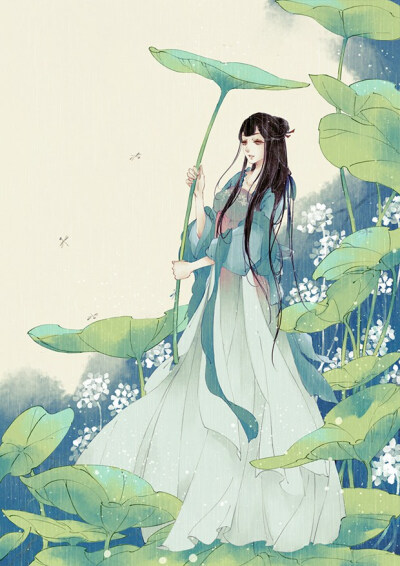 “听弦断，断那三千痴缠。坠花湮，湮没一朝风涟。花若怜，落在谁的指尖。 ”