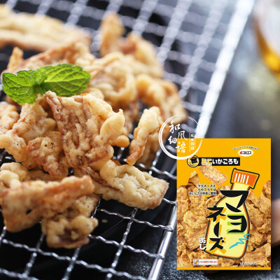 日本进口海鲜零食品 MARUESU马鲁斯蛋黄酱味酥脆炸鱿鱼 即食25g