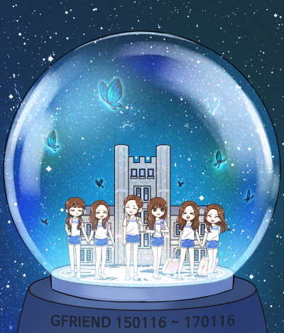 GFRIEND 卡通 两周年！
cr: YURINGI