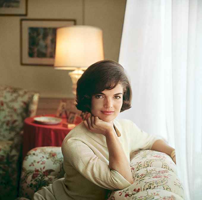 Kennedy nb_116-117. This photo of Jackie, taken by Mark Shaw for the cover of “Look” magazine in 1961, has been seen frequently due to the fact that it was mistakenly distributed all over the world by the White House as an “official White House photo.” In fact, Mark Shaw retained the rights to a…