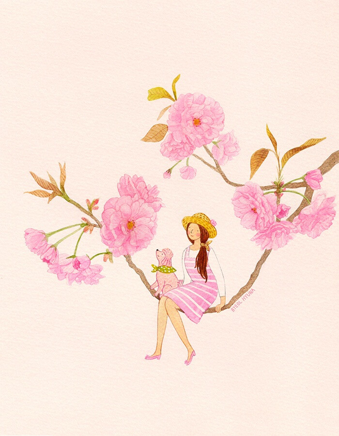 粉红色的客人 ~ 画师 BYEOL HYUNA 插画作品