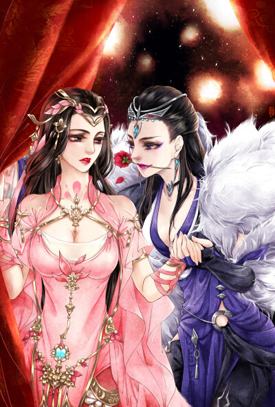 剑叁#八周年#同人插画大赛 雪河.霸刀七秀 绘师：月下十六夜