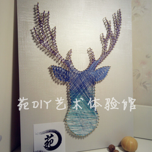 淘宝：苑DIY艺术体验馆 装饰立体画纱线画钉子毛线绕线画string art创意手工DIY制作材料