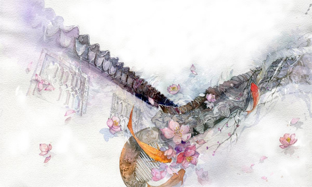 梅子黄时雨《青山湿遍》插图 绘师：何何舞