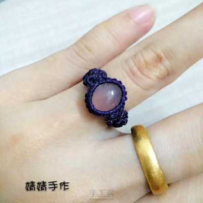 婧婧手作 macrame 原創(chuàng)設(shè)計(jì) 編織戒指 天然石玉髓 微信：amber880925