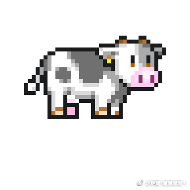 #8bitPainter #PixelArt #ドット絵，画了个开罗游戏的奶牛的素材，哈哈哈#开罗游戏#@MM拼豆 ​​​​