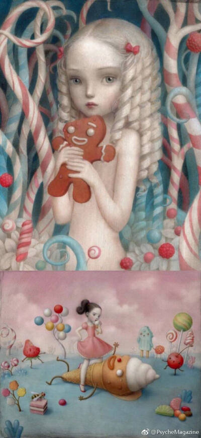 来自意大利女插画师Nicoletta Ceccoli，插画风格精致、诡谲、带有浓郁的奇幻之美，让人无法抗拒。 ​