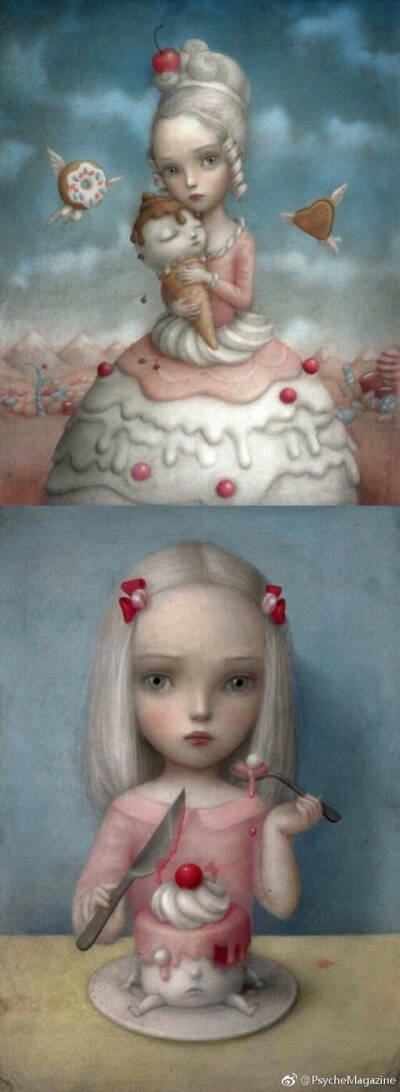 来自意大利女插画师Nicoletta Ceccoli，插画风格精致、诡谲、带有浓郁的奇幻之美，让人无法抗拒。 ​