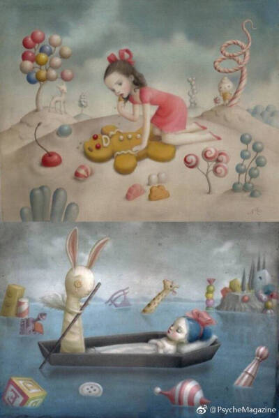 来自意大利女插画师Nicoletta Ceccoli，插画风格精致、诡谲、带有浓郁的奇幻之美，让人无法抗拒。 ​