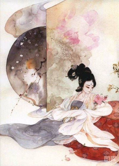 【侵删】
《花女词》
呀呀水彩仕女诗画集
作者:呀呀