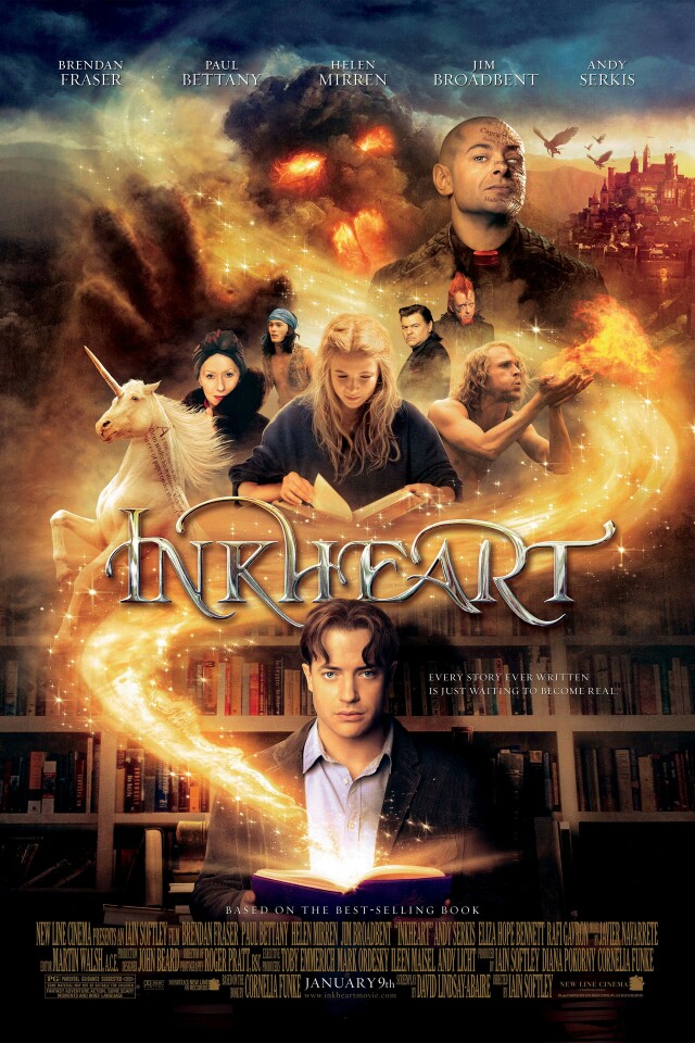 《墨水心》(INKHEART)2009年 美国 是由伊恩·索夫雷执导的科幻电影，改编自德国作家柯奈莉亚·冯克畅销同名奇幻小说墨水世界三部曲的首部曲。布兰登·费雪、伊丽莎·班奈特、保罗·彼特尼和海伦·米兰等主演。该片讲述了美琪的父亲阿莫无意中把恶魔统治者从书中呼唤到了人间，美琪决定用自己的超能力对抗恶魔，解救父亲的故事。