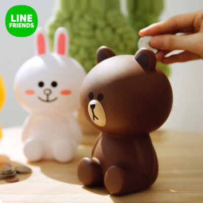 LINE FRIENDS 布朗熊储蓄罐 动漫创意卡通桌面摆件可爱零钱罐