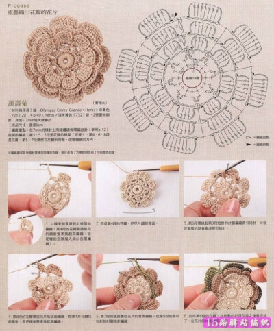 简约复古的爱尔兰钩花手提包钩法教程|钩针编织详细教程区 - 15路驿站