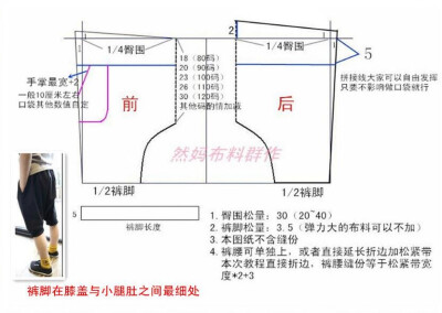 哈伦裤纸样