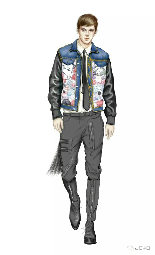 服装插画 彩铅效果图 服装设计 人物画
