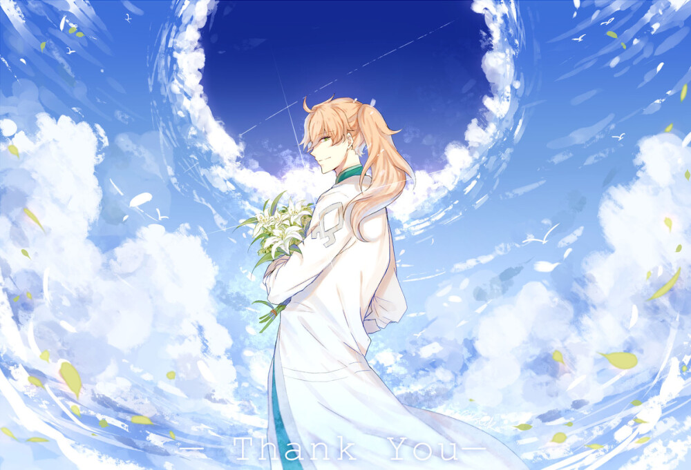 Fate/GrandOrder 罗曼 画师：Ksnk@FGO中 本作品pixiv id=60593903 Thank you……and goodbye.