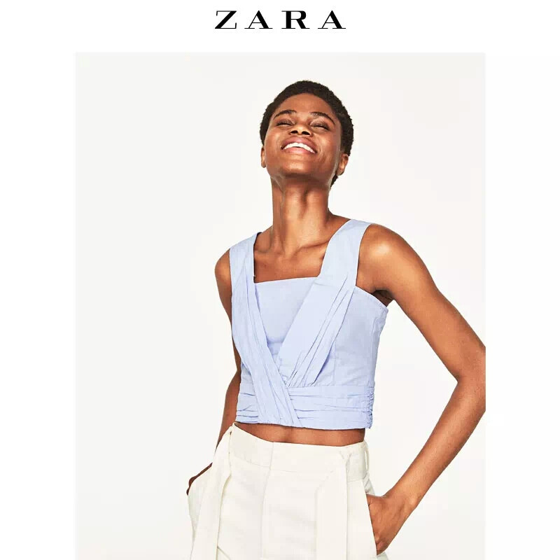 春夏折扣 ZARA 女装 褶皱装饰短上衣 01112053439