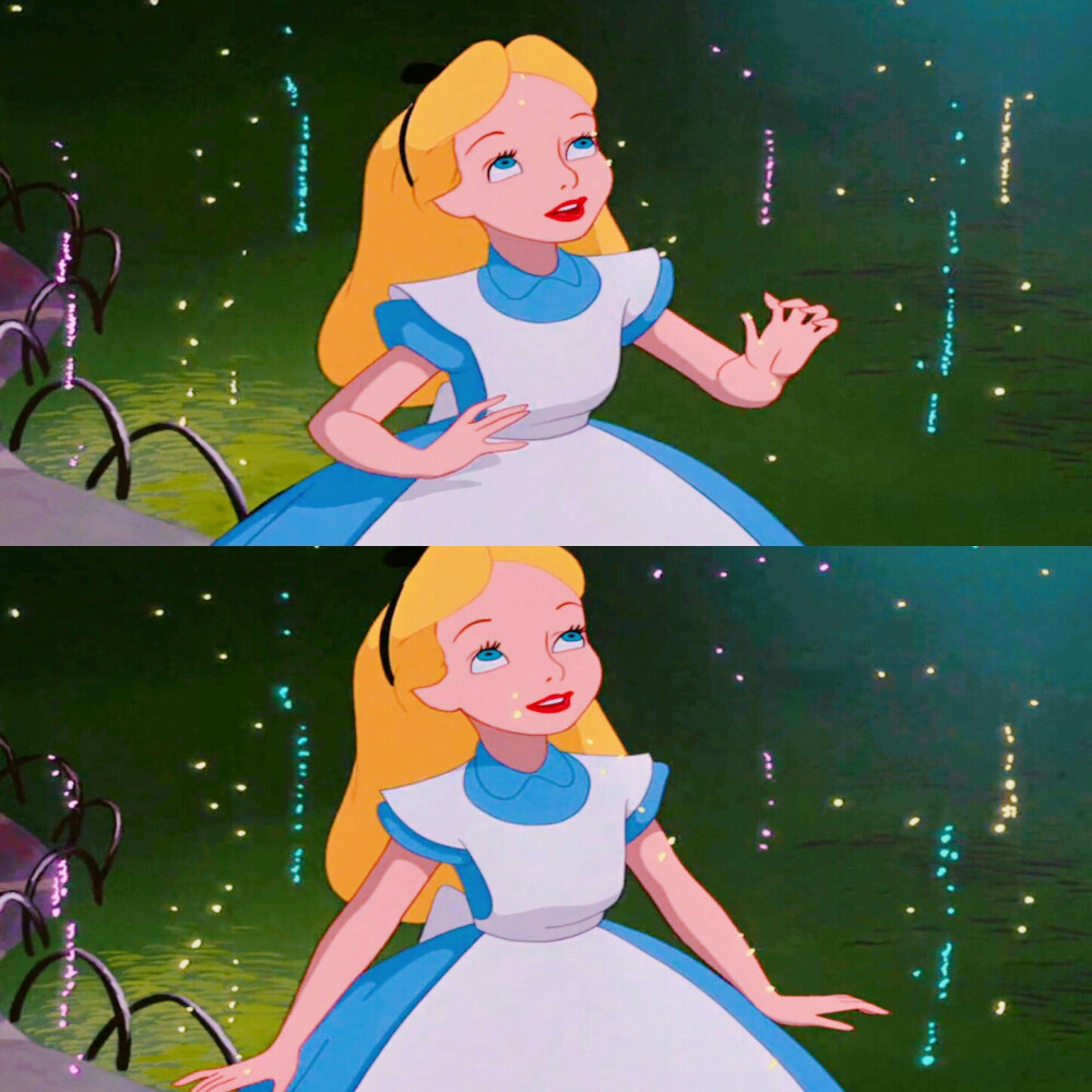 迪士尼公主爱丽丝梦游仙境图来源自微博