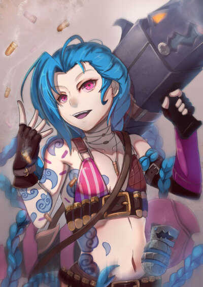 女神金克丝 【P站画师：VoCoCo】 JINX 转发注明出处