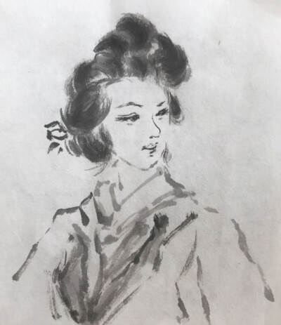 中国水墨画 女子