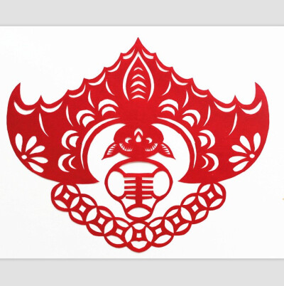 张红印剪纸_蝙蝠_3
