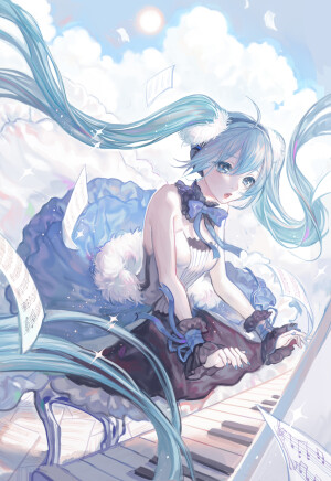 初音未来 绘师：Matcha  本作品pixiv id=63574196