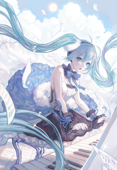 初音未来 绘师：Matcha 本作品pixiv id=63574196