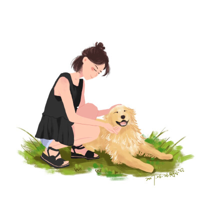 女孩和狗狗