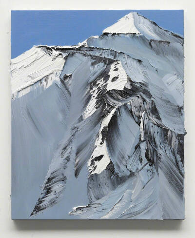 油画雪山