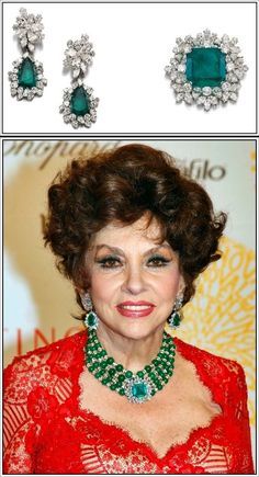 吉娜·劳洛勃丽吉达 Gina Lollobrigida的祖母绿珠宝套装首饰