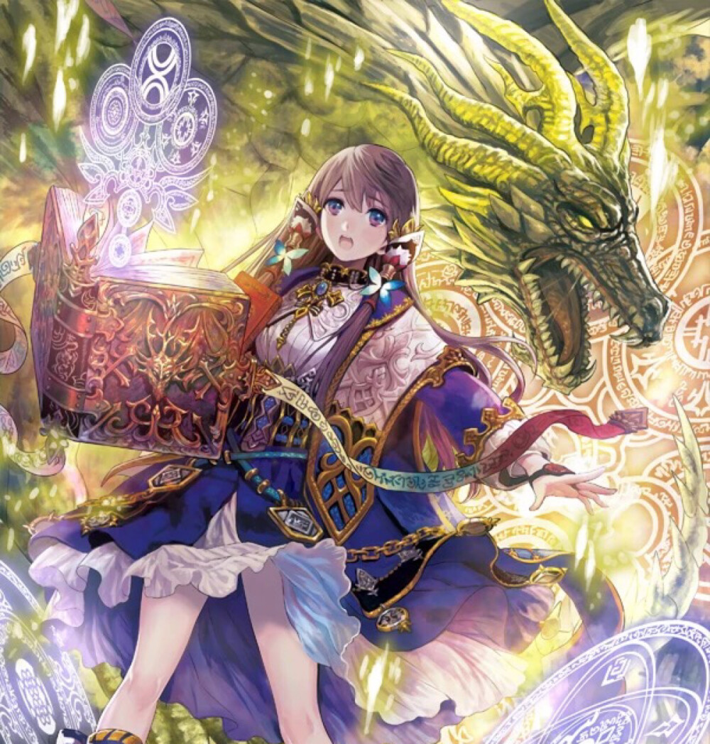 龙动漫少女魔幻魔法召唤精灵萝莉可爱