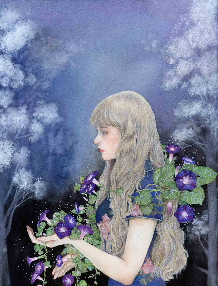 插画 少女 作者：金禾