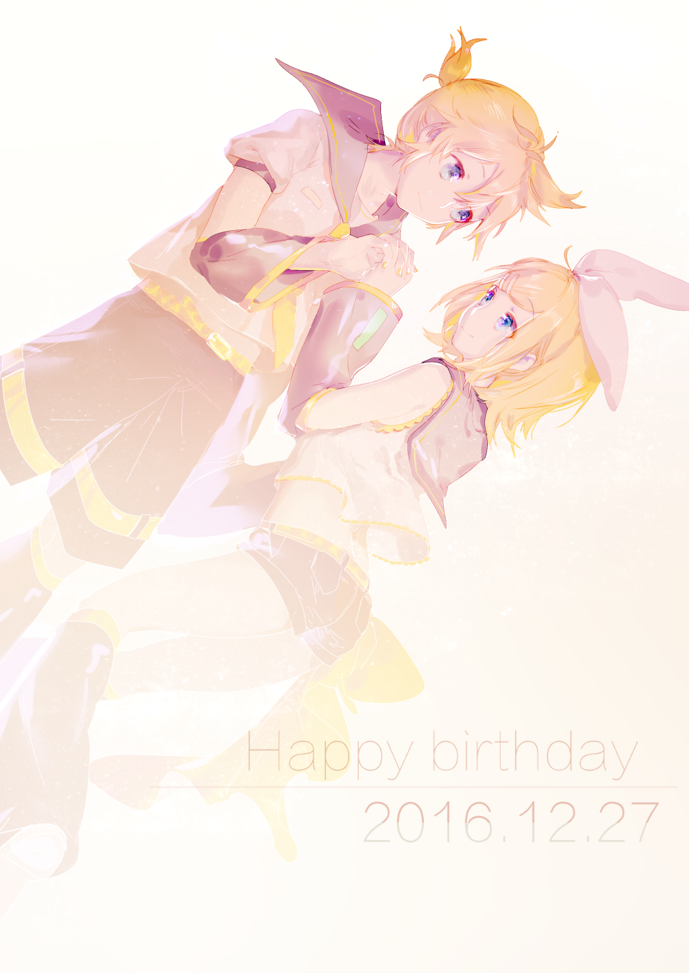 Happy birthday
没赶上很抱歉.......呜呜呜
pixiv：SanMuYYB
_id=60601634
镜音双子