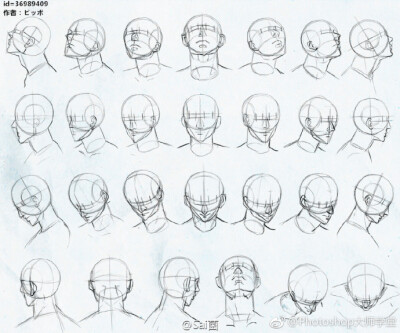 人物头部的多角度绘制参考